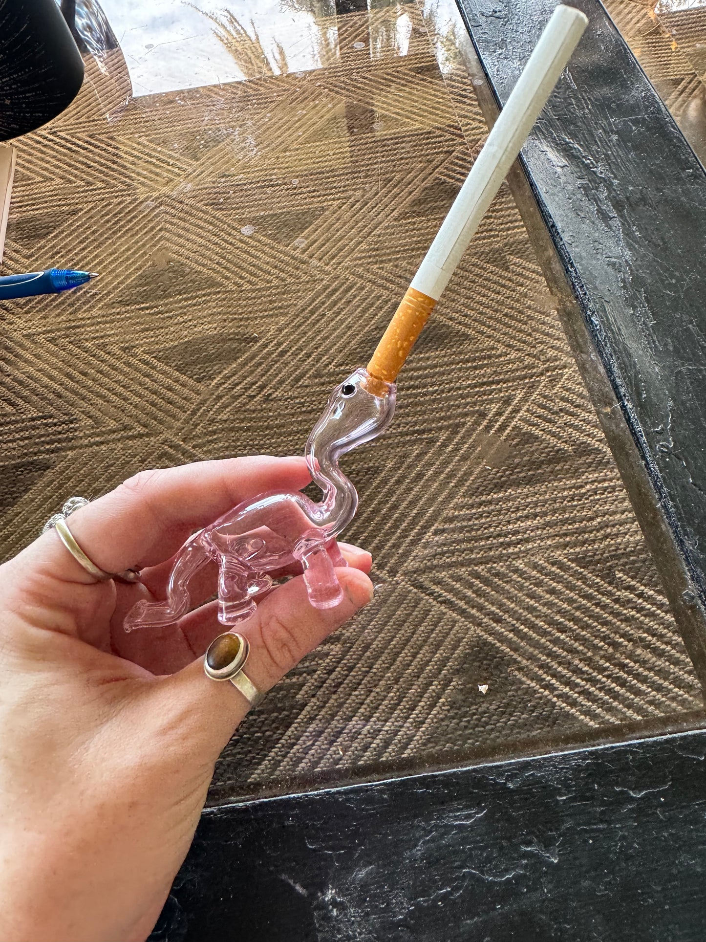 Dinosaur glass filter/ finger saver