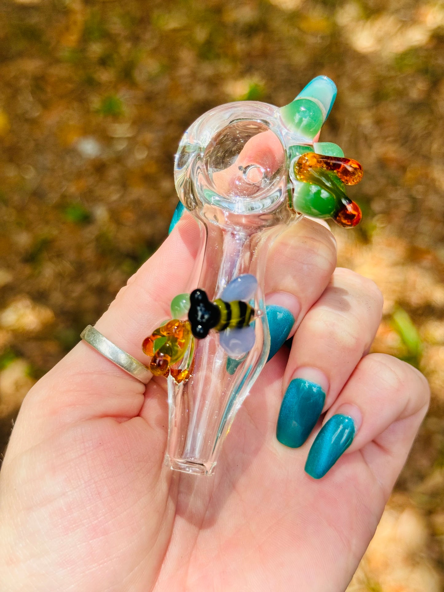 Bee spoon with honey drips