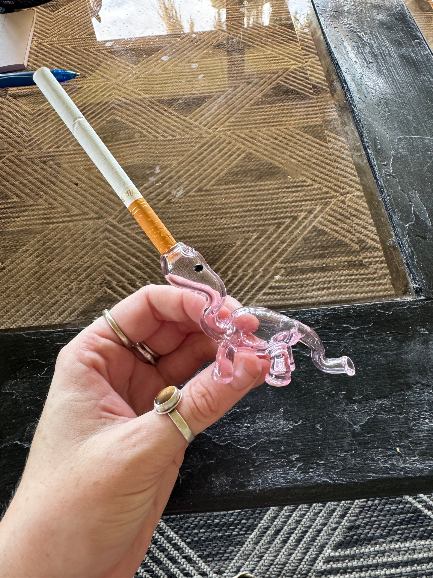 Dinosaur glass filter/ finger saver
