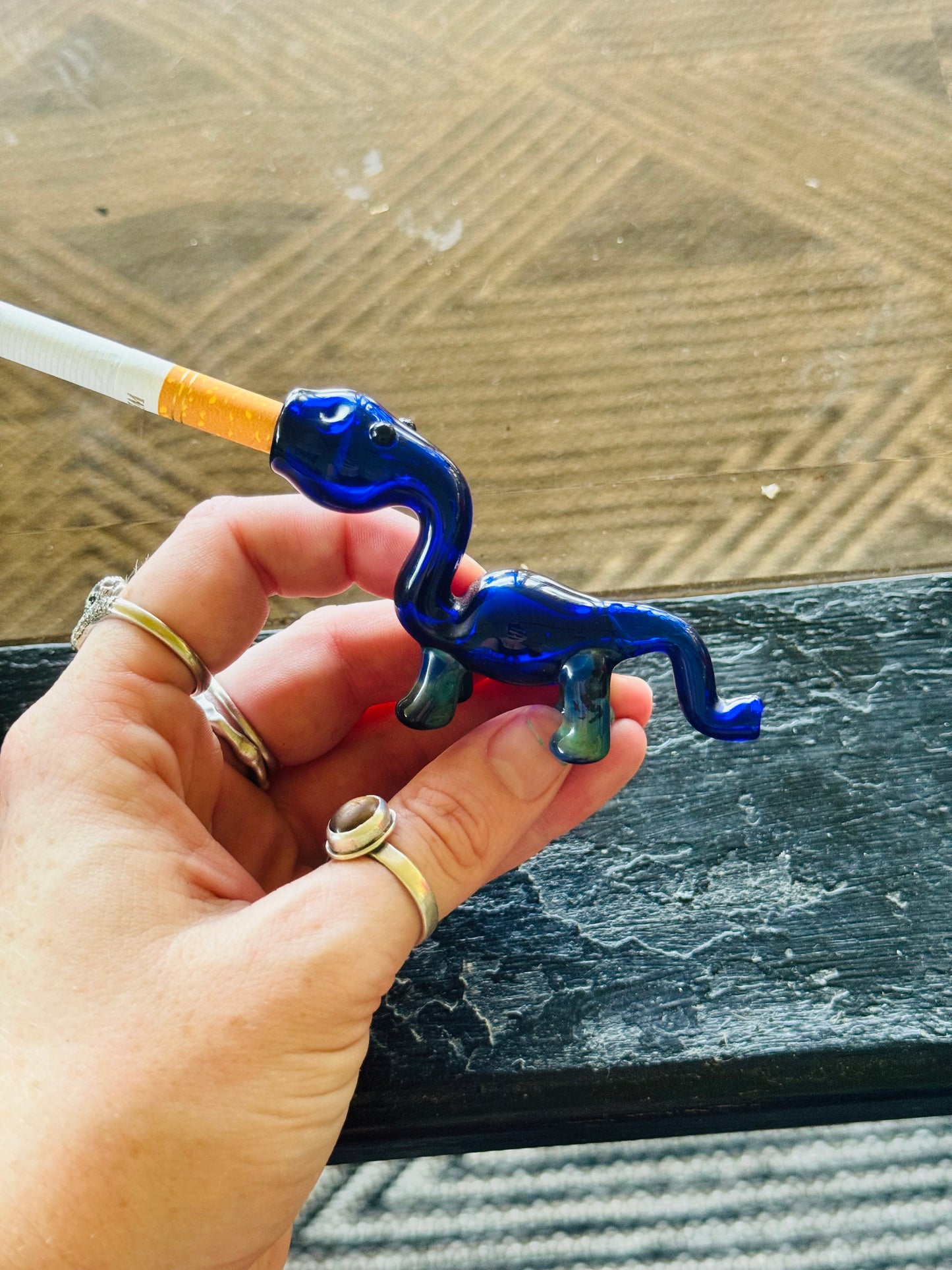 Dinosaur glass filter/ finger saver