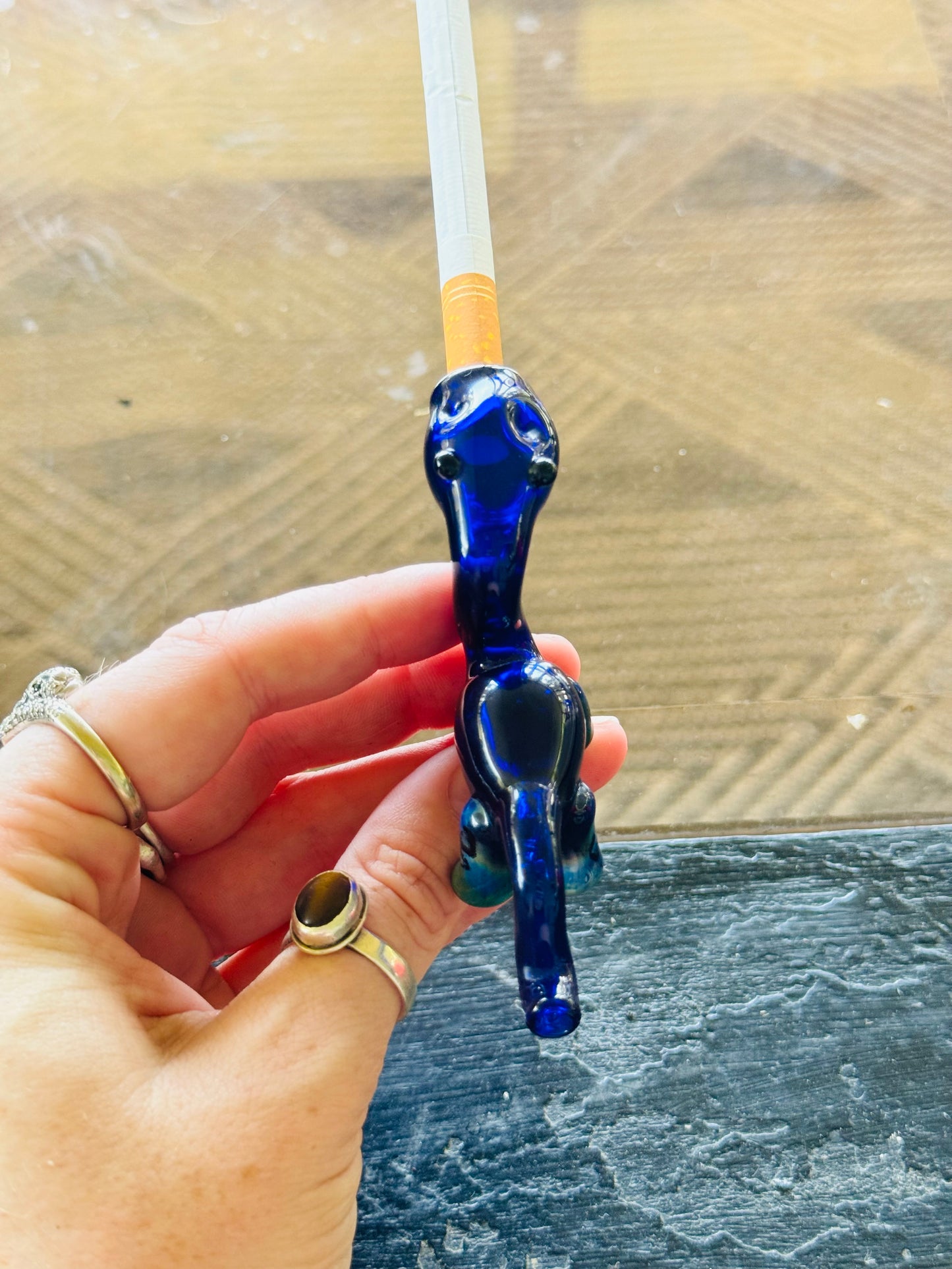 Dinosaur glass filter/ finger saver