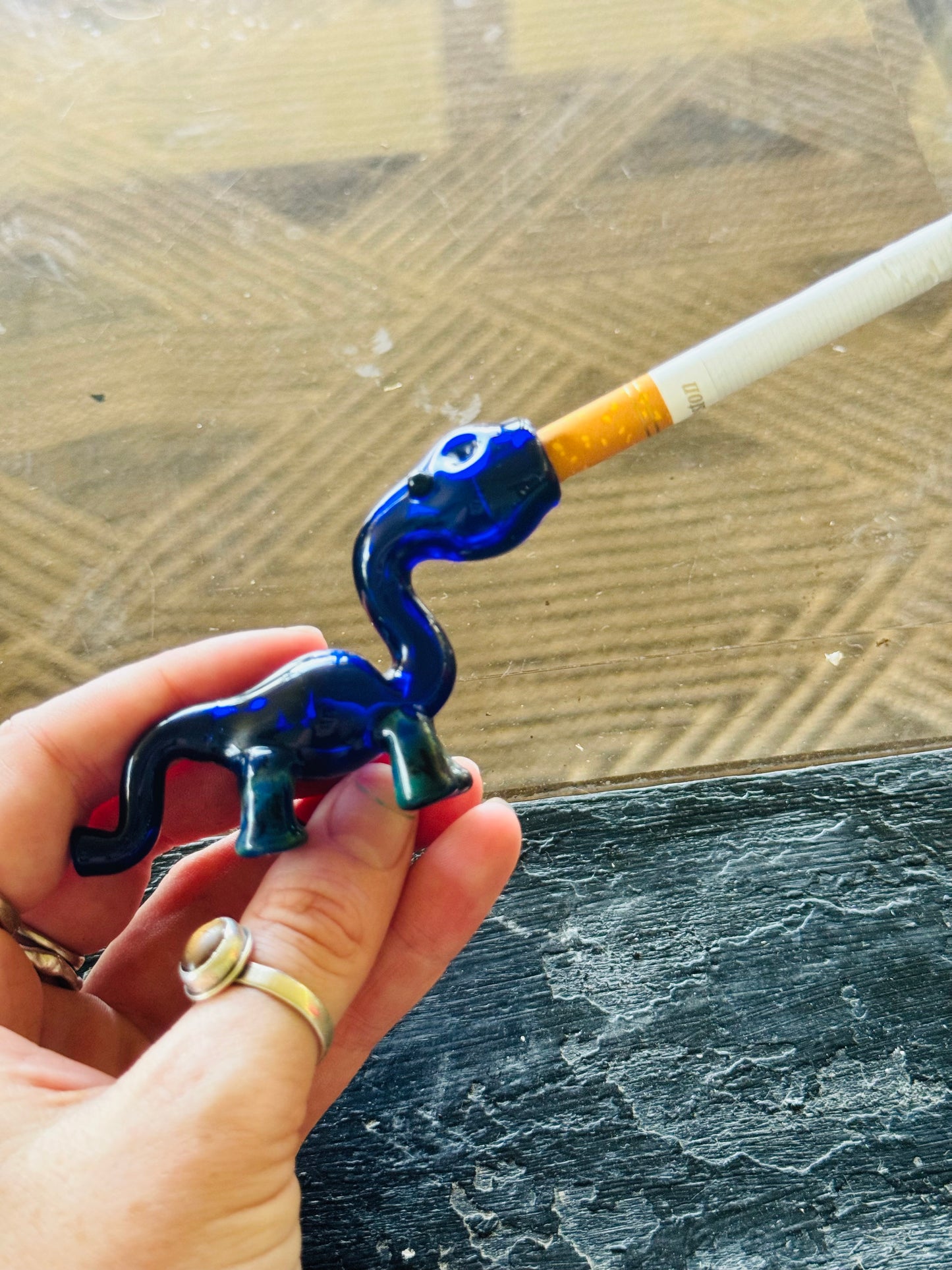 Dinosaur glass filter/ finger saver