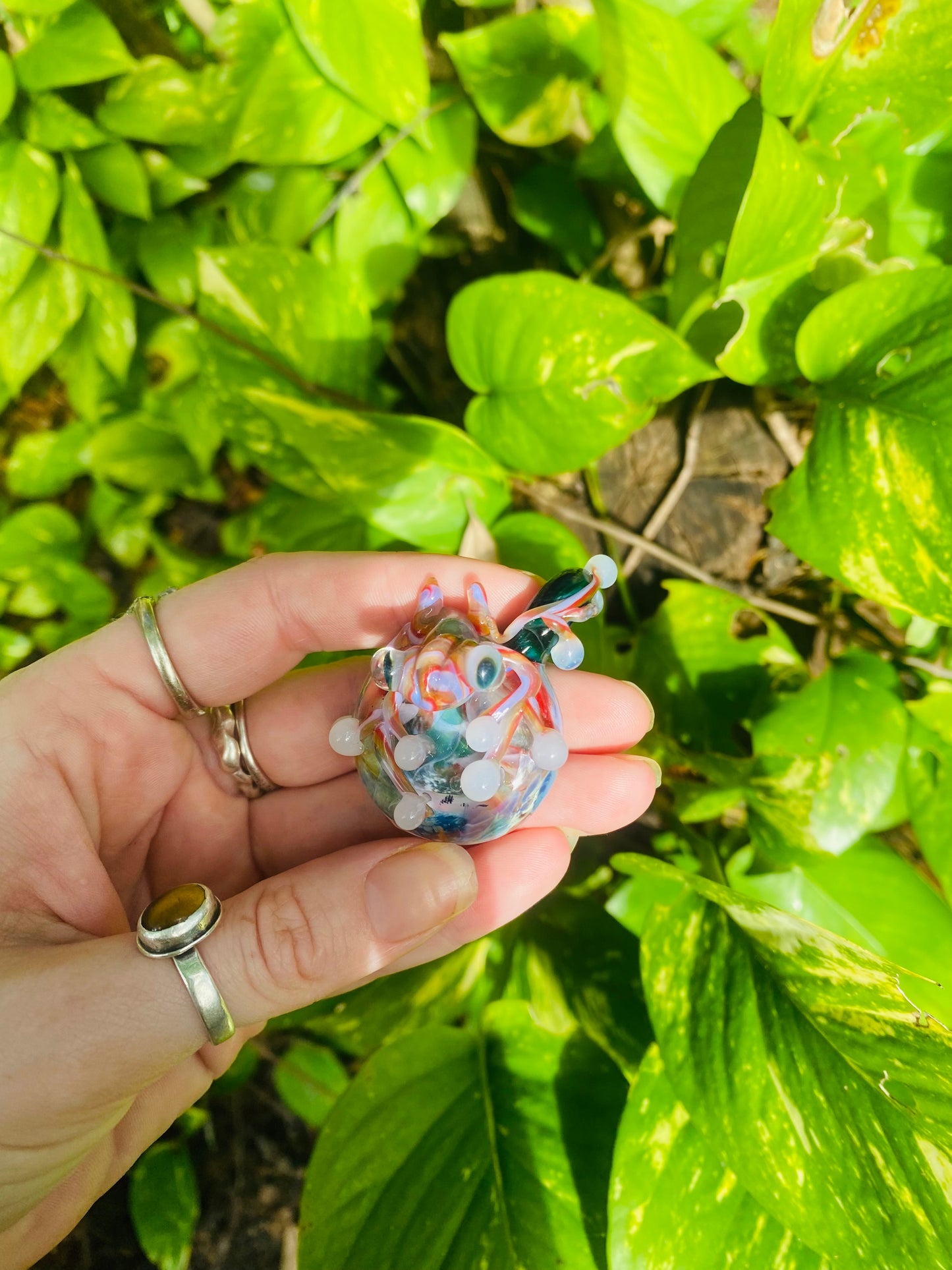 Frog on a galaxy pendant