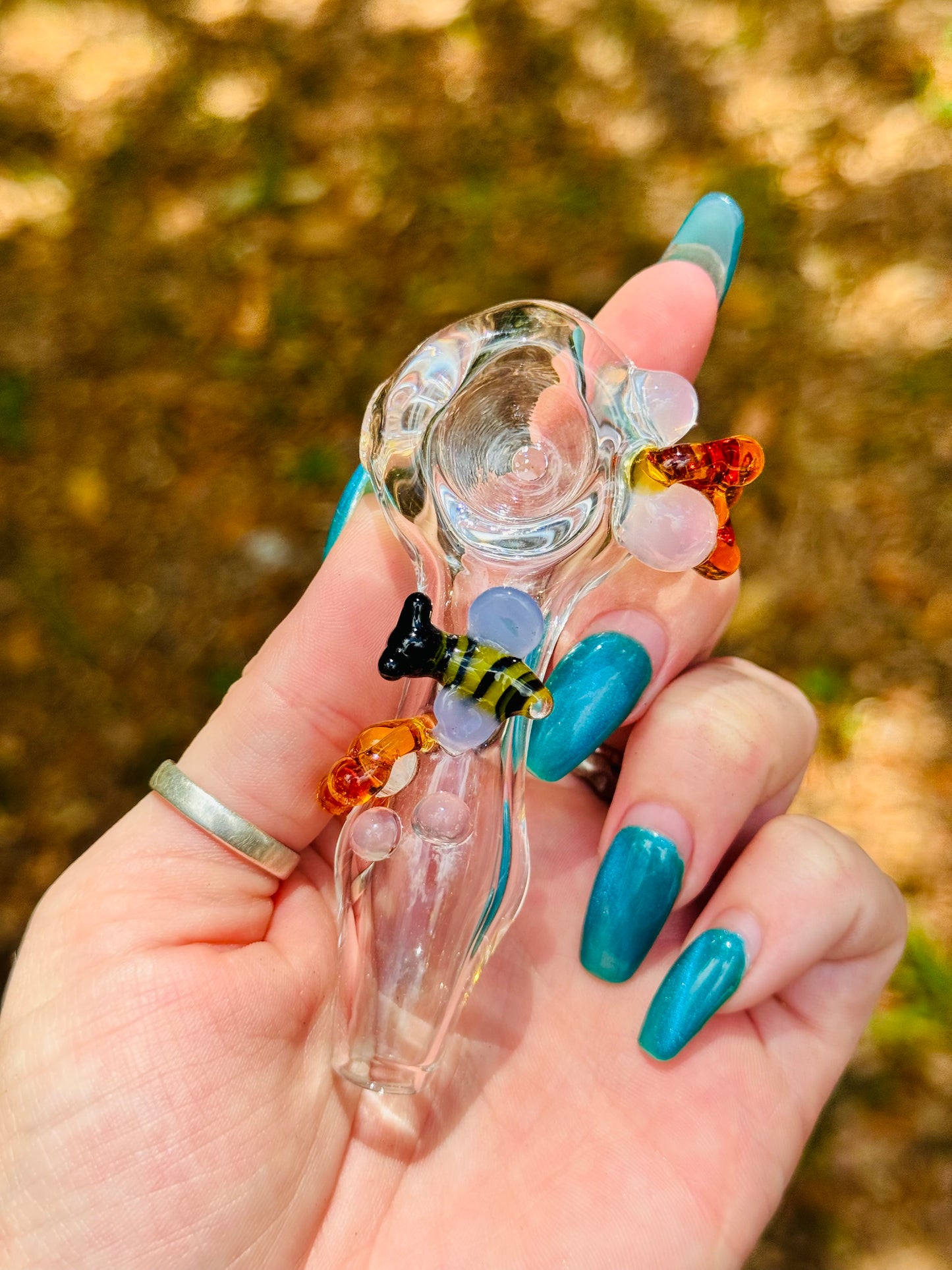 Bee spoon with honey drips