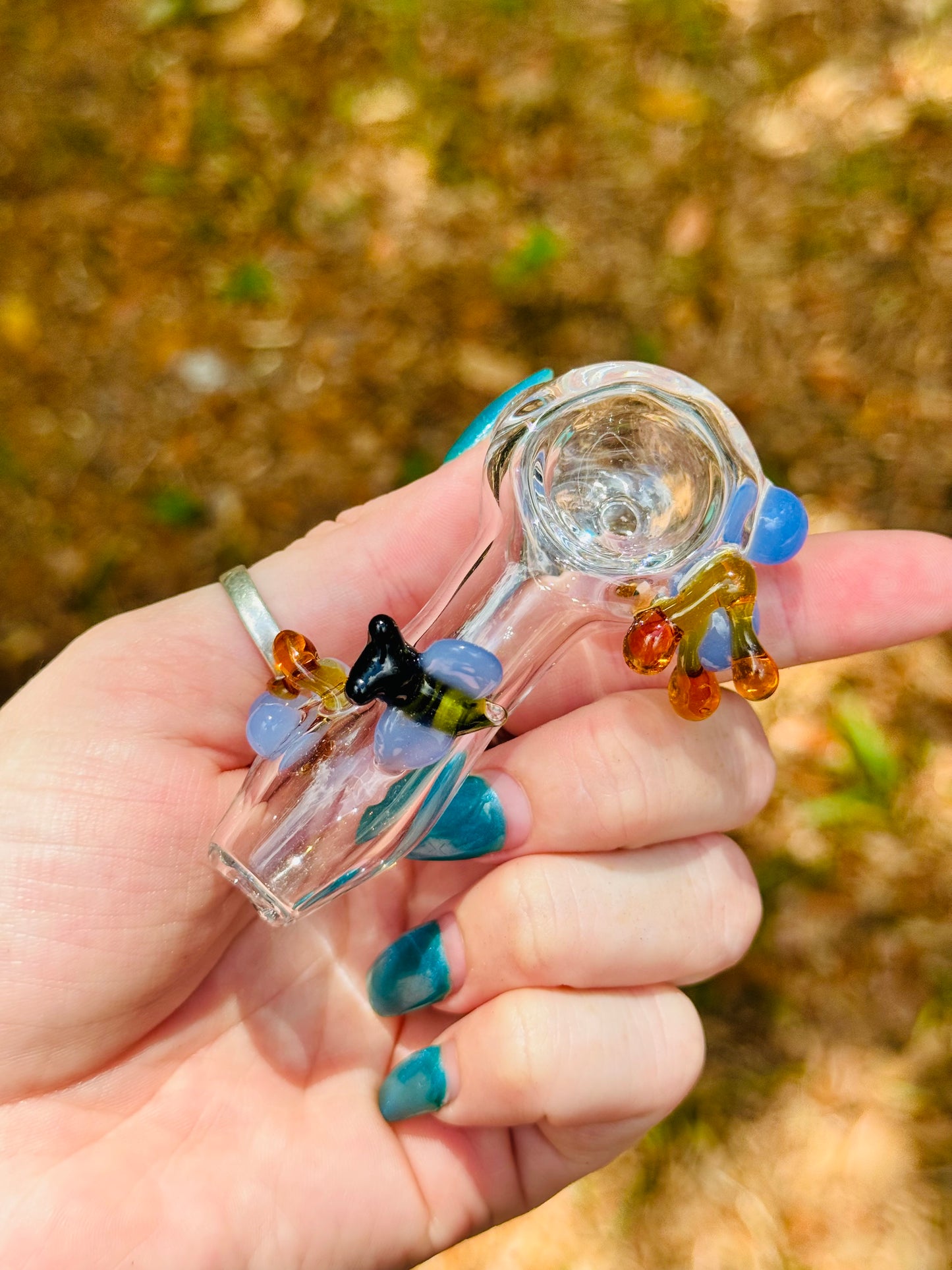Bee spoon with honey drips
