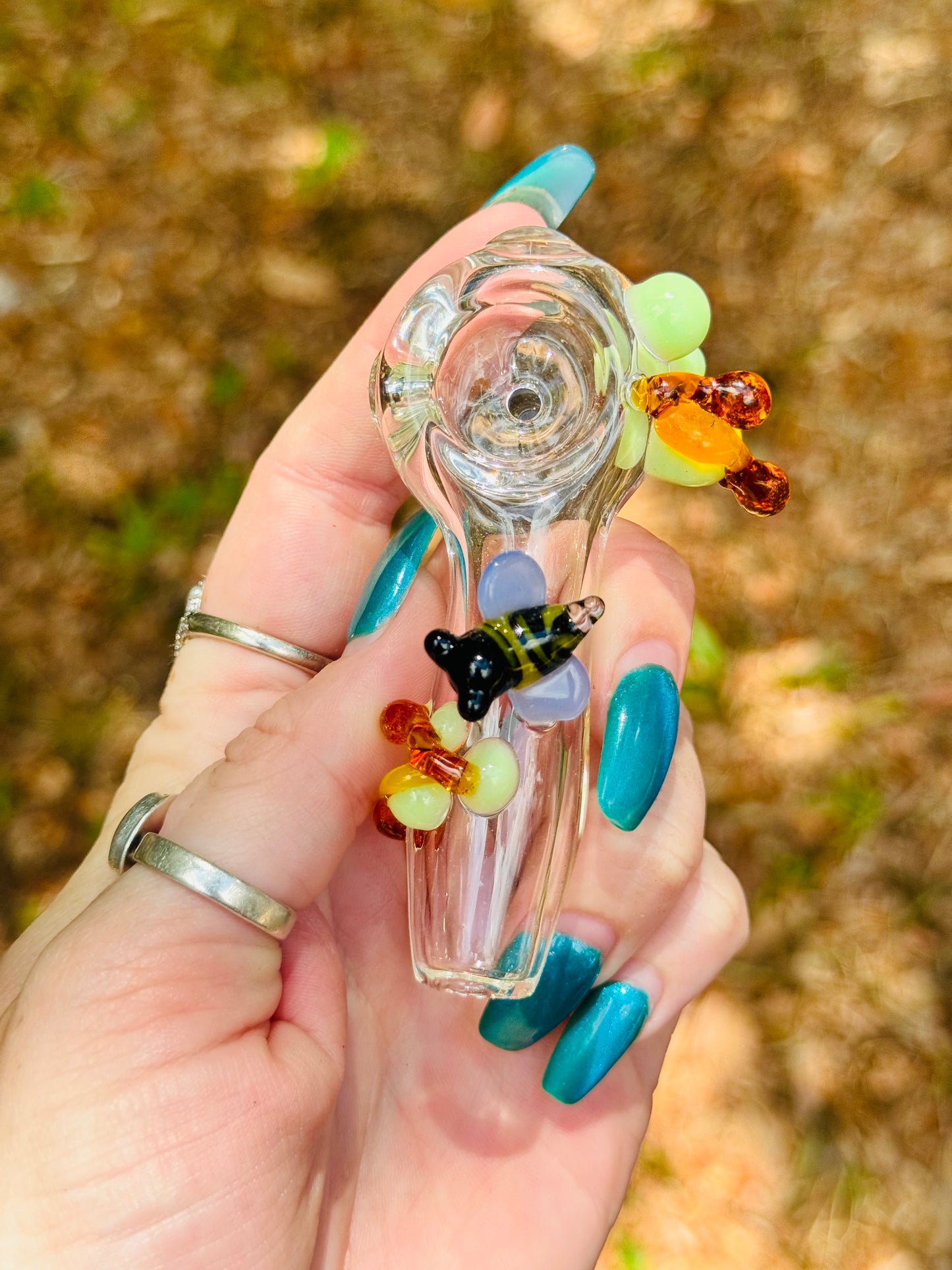 Bee spoon with honey drips