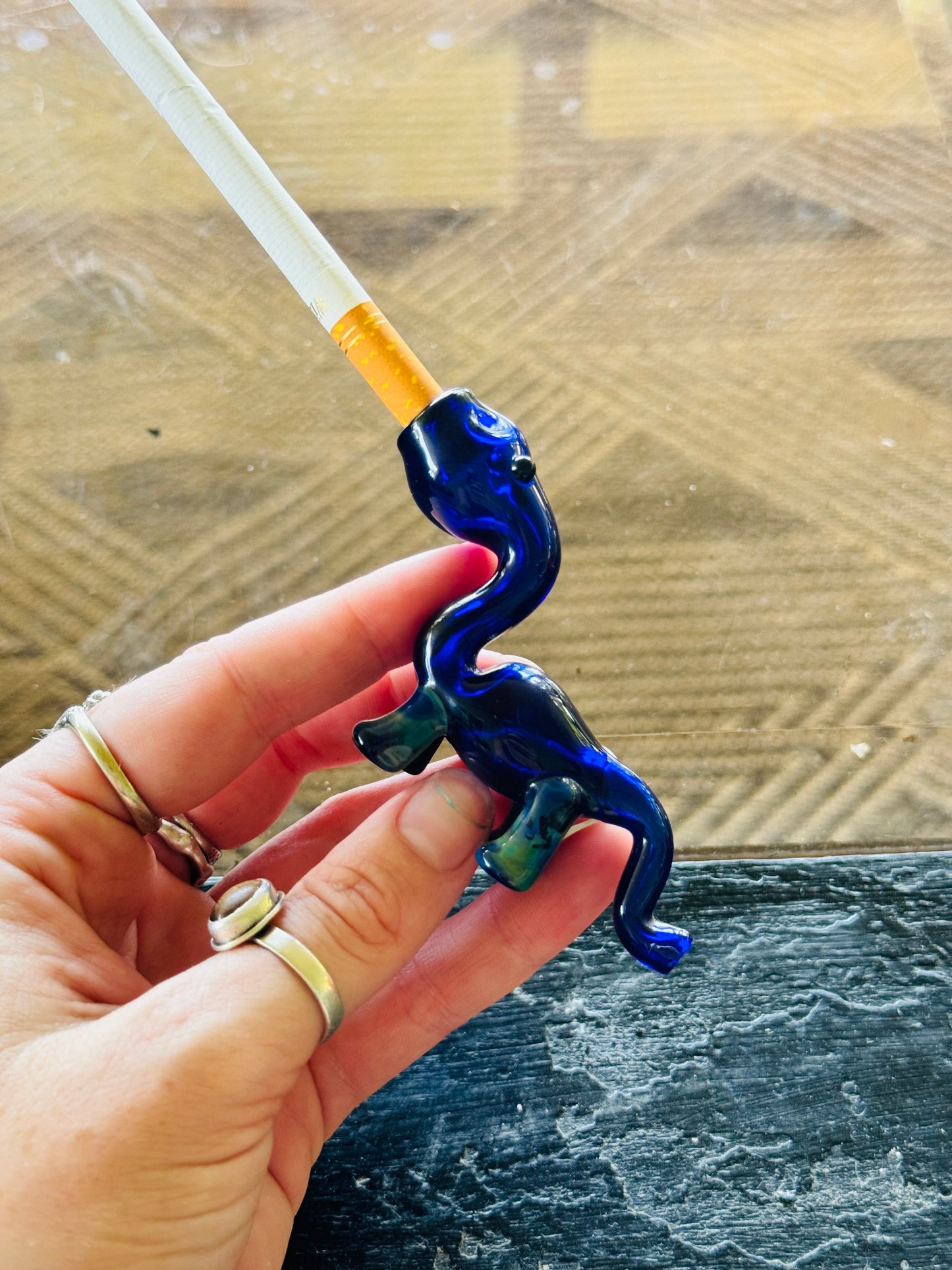 Dinosaur glass filter/ finger saver