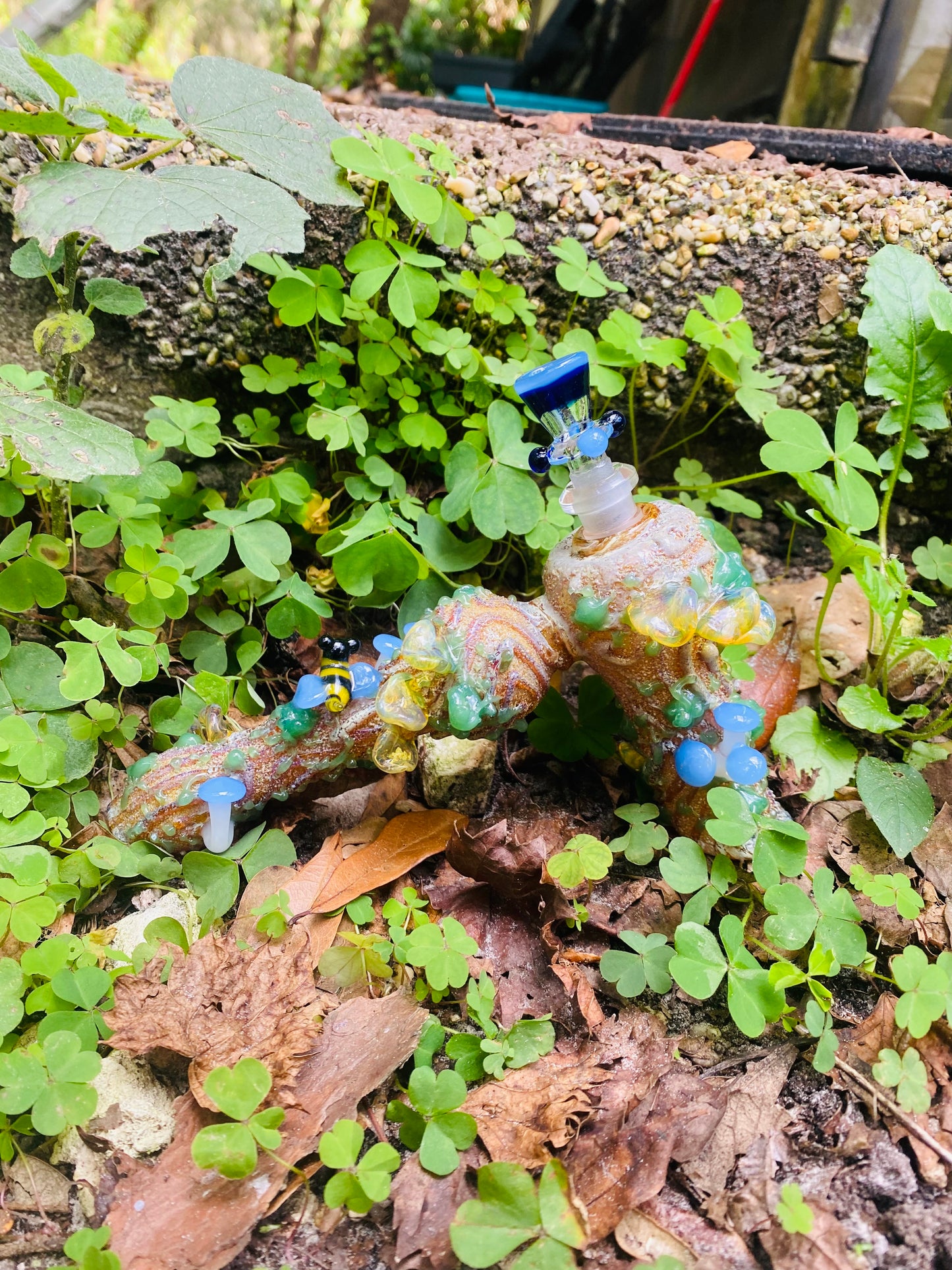 Forest themed hammer style water “vase”