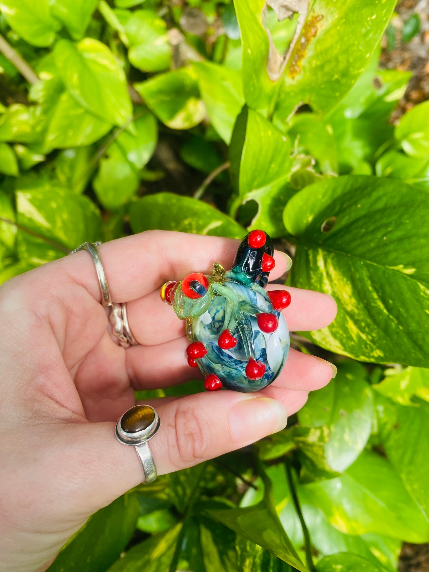 Frog on a galaxy pendant